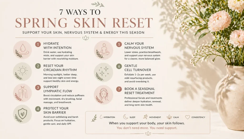 Spring skin reset tips for glowing skin in Boulder spa
