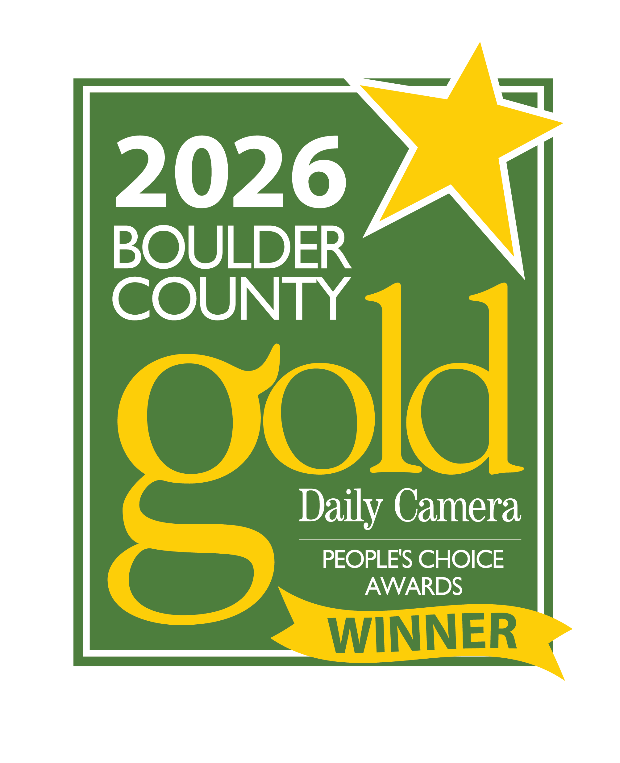 JLounge 2026 Boulder County Gold People's Choice Awards winner badge